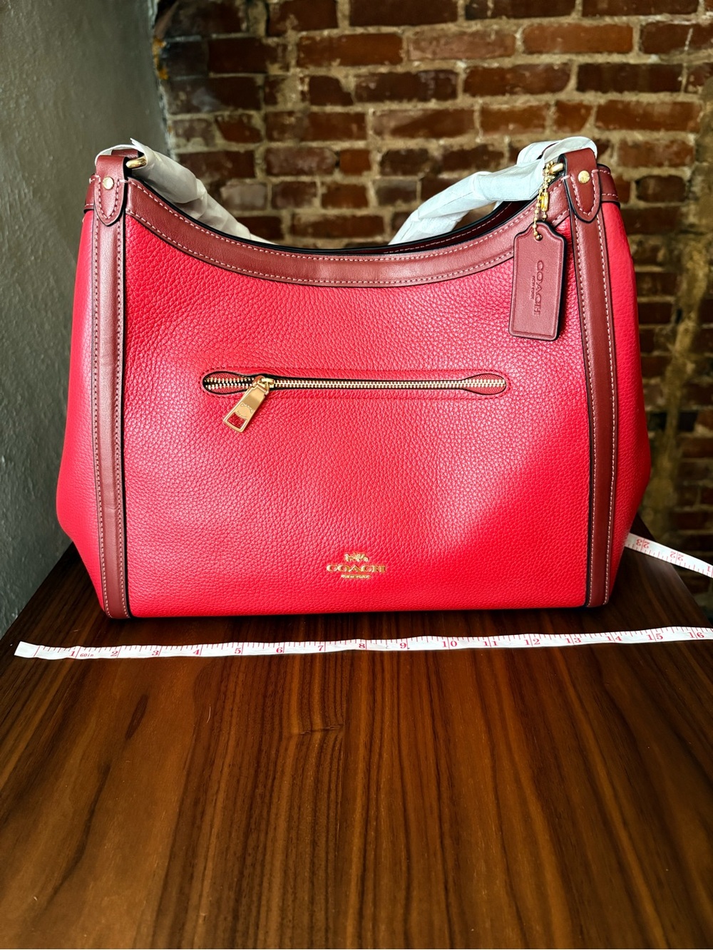 NWT Coach Kristy Shoulder Bag Red Apple Colorblock C6828